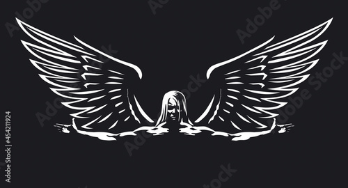 Foto A muscular Angel with Wings
