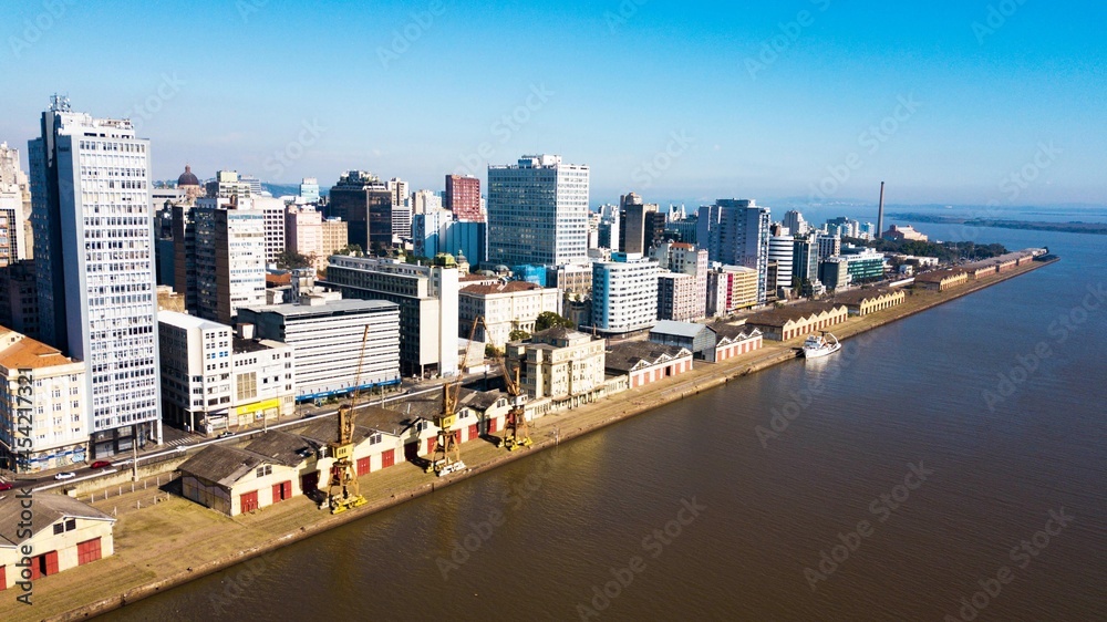 Obraz premium Porto Alegre RS - Aerial view of downtown Porto Alegre, capital of Rio Grande do Sul