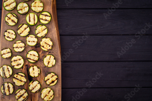 Grilled green zucchini