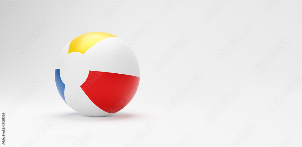 3d beach ball. Striped inflatable toy game beach ball isolated on background with copy space. summer vacation or beach symbol, 3D illustration 3d beach ball. Striped inflatable toy game beach ball isolated on background with copy space. summer vacation or beach symbol, 3D illustration