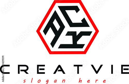 geometric monogram ACK letter logo design, business logo, icon shape logo, stylish logo template vector