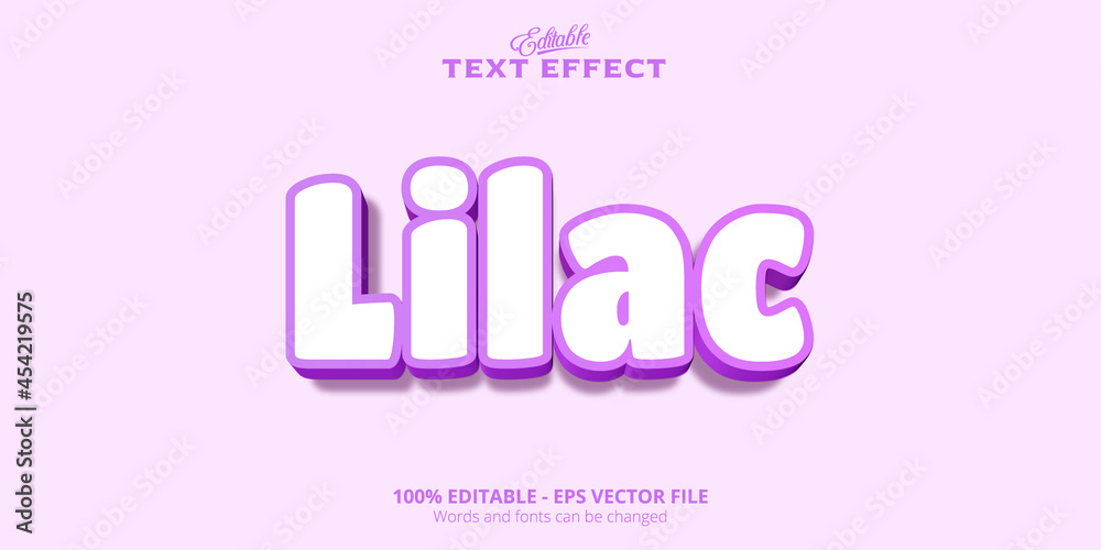 Editable text effect, Lilac text Editable text effect, Lilac text