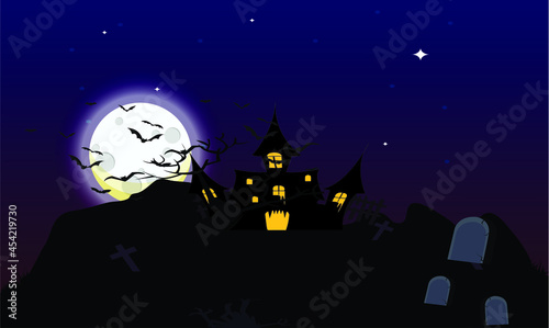 halloween background with house