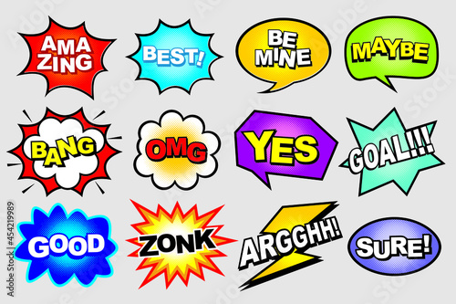 Set of comics speech bubbles 