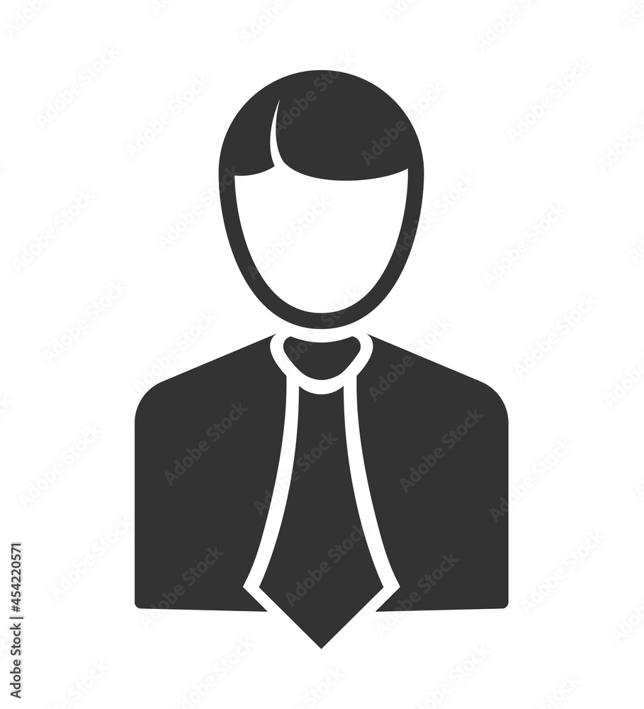 Silhouette of a businessman in a simple style isolated on a white background. Vector illustration Silhouette of a businessman in a simple style isolated on a white background. Vector illustration