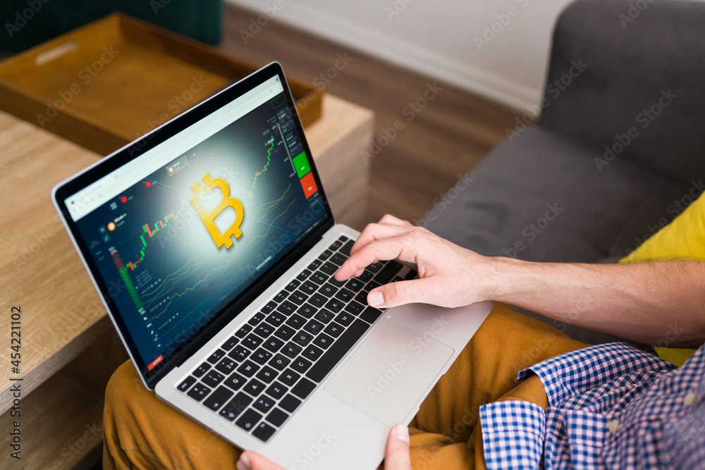 Person checking the cryptocurrency chart