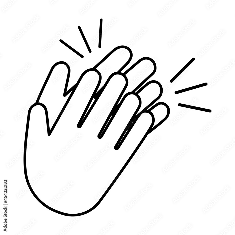 Hand clapping simple line icon on white background,vector illustration Hand clapping simple line icon on white background,vector illustration