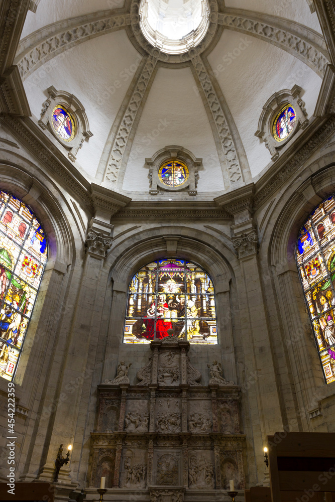 Stained glass window of the Cathedral of St. Michael and St. Gudula in Brussels