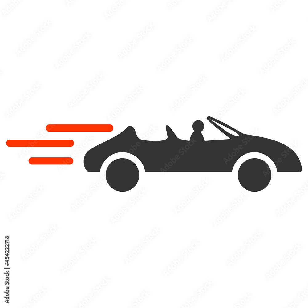 Cabriolet movement icon with flat style. Isolated vector cabriolet movement icon illustrations, simple style.