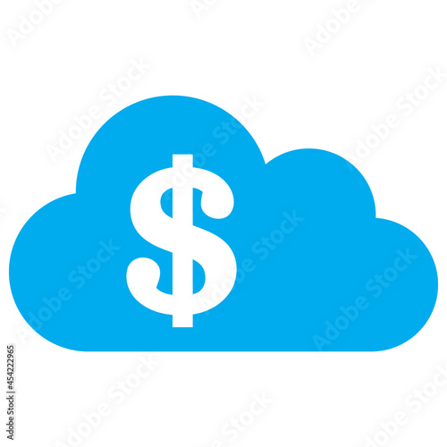 Cloud banking icon with flat style. Isolated vector cloud banking icon image, simple style.