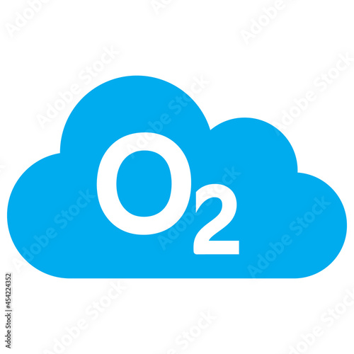 Oxygen gas icon with flat style. Isolated vector oxygen gas icon image, simple style. photo