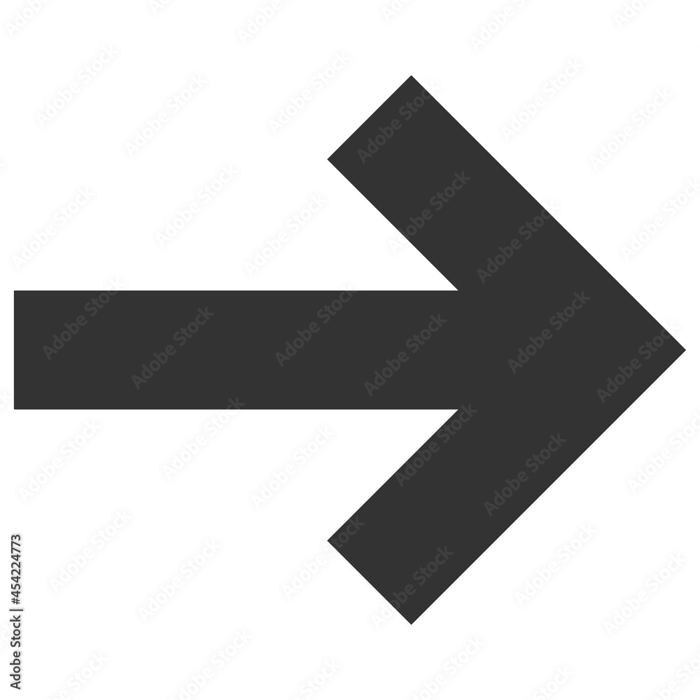 Obraz premium Right direction arrow icon with flat style. Isolated vector right direction arrow icon image, simple style.