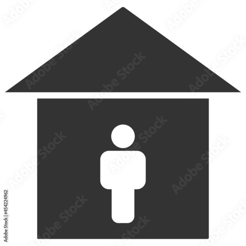Self isolation icon with flat style. Isolated vector self isolation icon image, simple style.