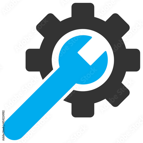 Service tool icon with flat style. Isolated vector service tool icon image, simple style.