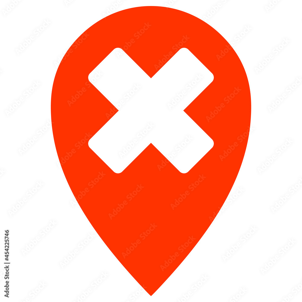 Fototapeta premium Wrong place icon with flat style. Isolated vector wrong place icon image, simple style.