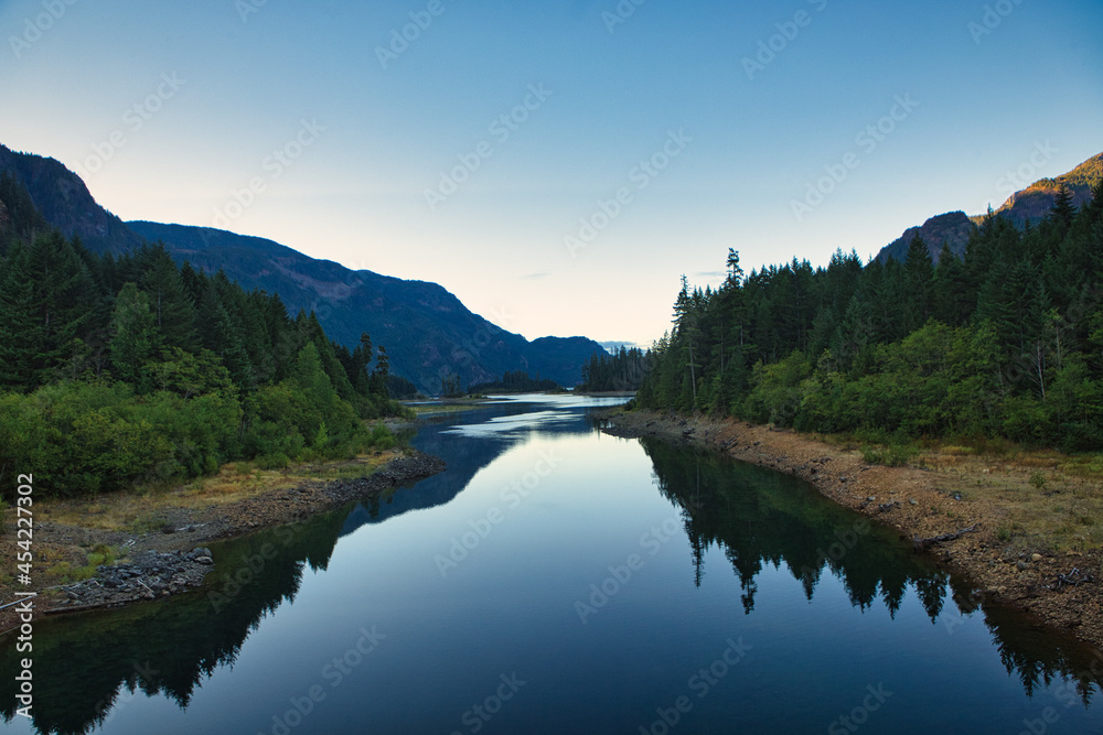 Fototapeta premium Campbell River, at Campbell River, British Columbia, Vancouver Island, Canada, Natural and Peaceful land. 