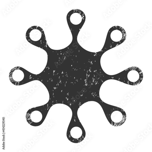 Axenic microbe icon with scratched effect. Isolated vector axenic microbe icon image with scratched rubber texture on a white background.