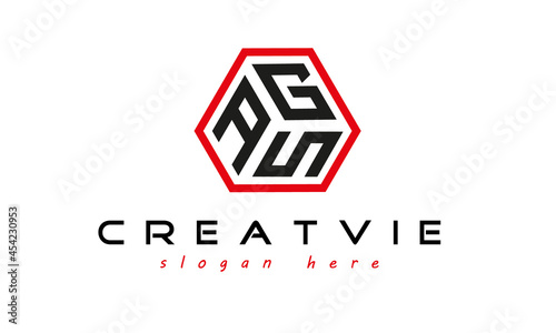 geometric monogram AGS letter  logo  design vector, business logo, icon shape logo, stylish logo template
