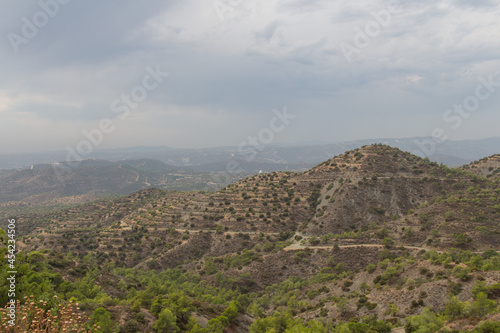 Cyprus Landscape. Panoramic view from Monastery Stavrovouni.