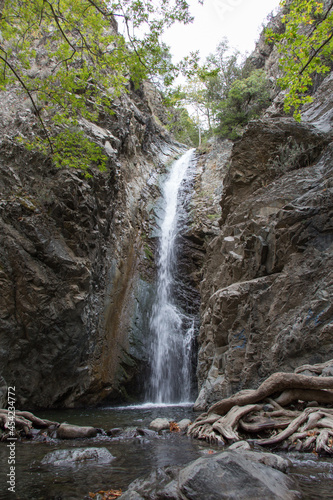 Fototapeta Naklejka Na Ścianę i Meble -  Nature trail, Millomeris waterfall, Pano Platres, Cyprus.