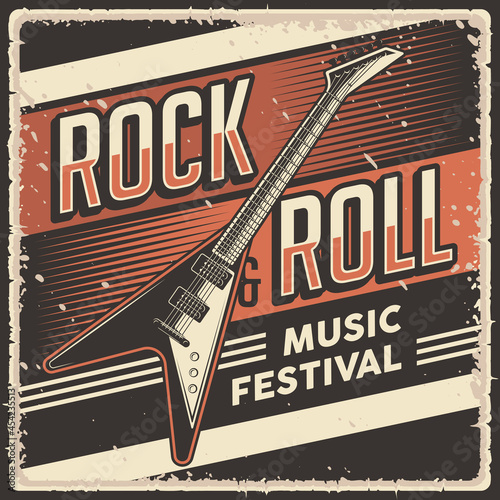 Retro Vintage Rock and Roll Music Festival Poster Sign