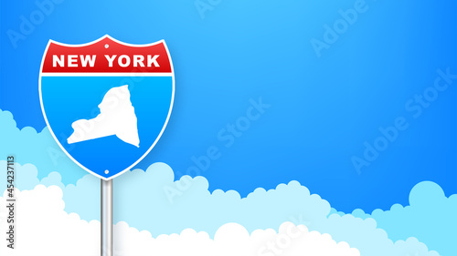 New York city map outline road sign. Vector illustration. photo