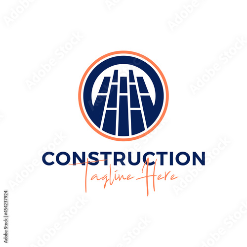 brick construction inspiration illustration logo