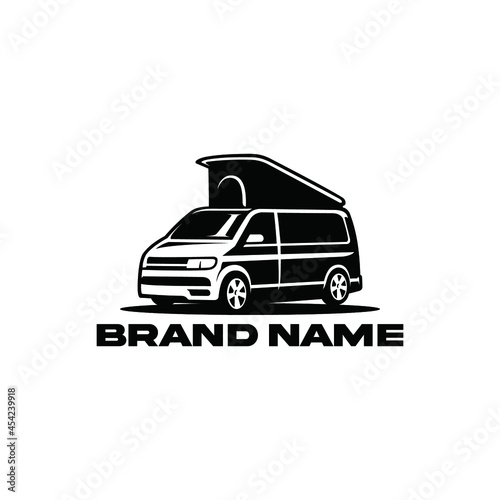 RV camper van isolated logo vector