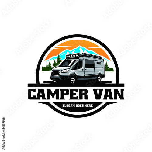 Obraz na płótnie RV camper van vehicle isolated logo vector