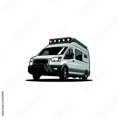 RV camper van isolated vector