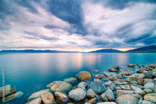 Sailimu lake landscape in Xinjiang Uygur Autonomous Region, China.