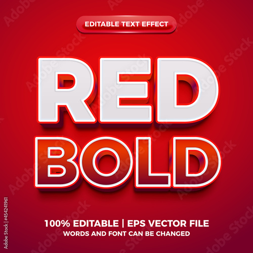 red bold 3d editable text effect