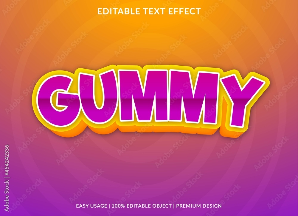 Obraz premium gummy editable text effect template design with abstract style use for business brand and logo
