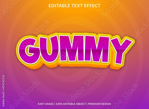 gummy editable text effect template design with abstract style use for business brand and logo