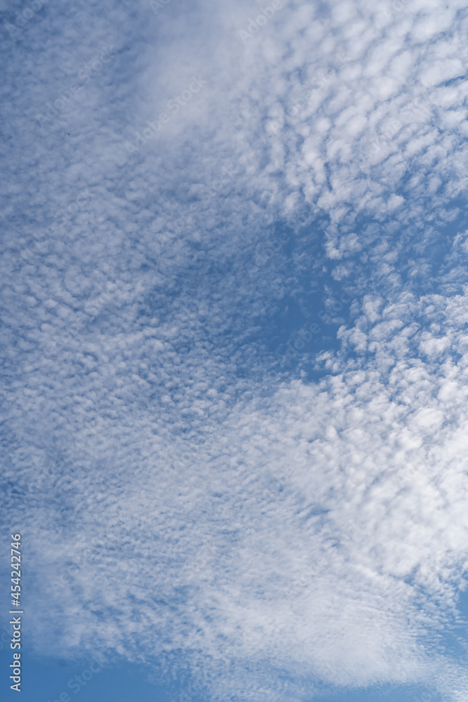 Natural background with blue sky and white clouds.