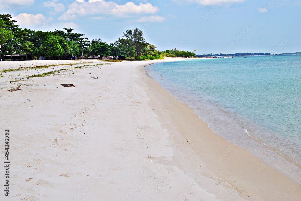 The beauty of Belitung beach with its dazzling white sand. Bangka-Belitung, Indonesia