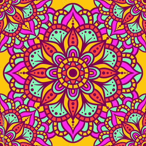 Mandala Round Ornament Seamless Pattern