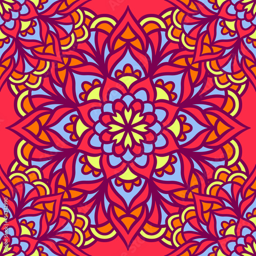 Mandala Round Ornament Seamless Pattern