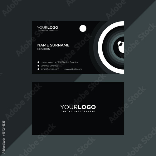 Photography business card and visiting card design. Camera lens photographer ID card vector design.