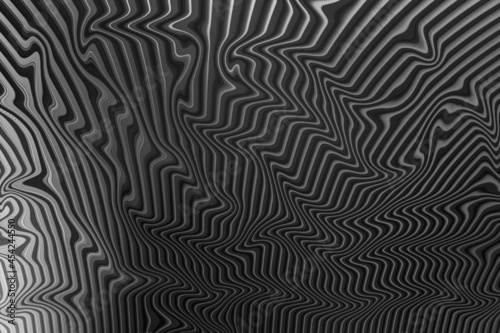 black and white wavy metal line abstract background