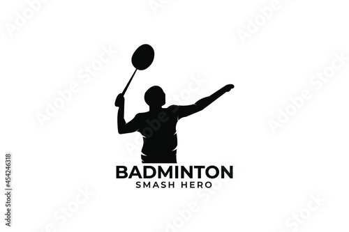 Badminton Logo design. vector illustration. vector flat