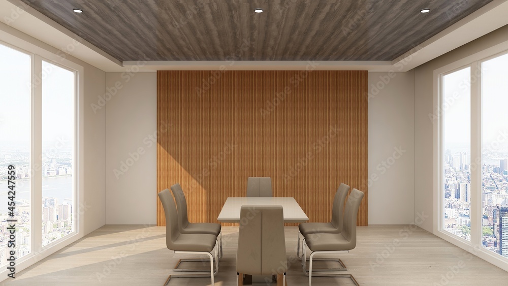 Fototapeta premium modern office meeting room for company logo mockup