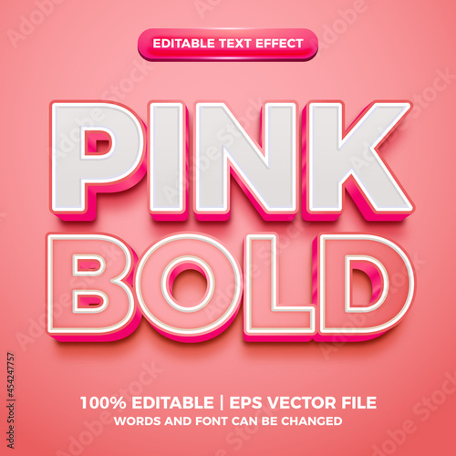 pink bold 3d editable text effect