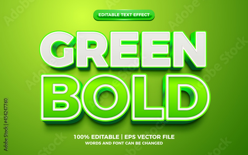 green bold 3d editable text effect