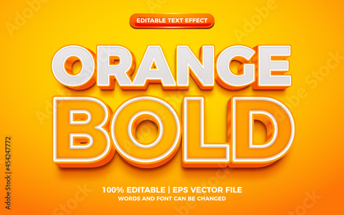 orange bold 3d editable text effect