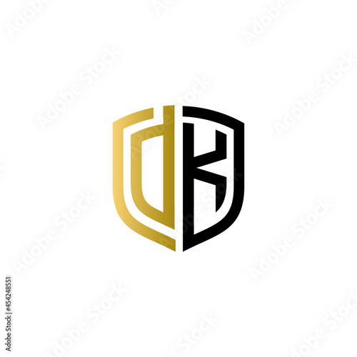 dk shield logo design vector icon