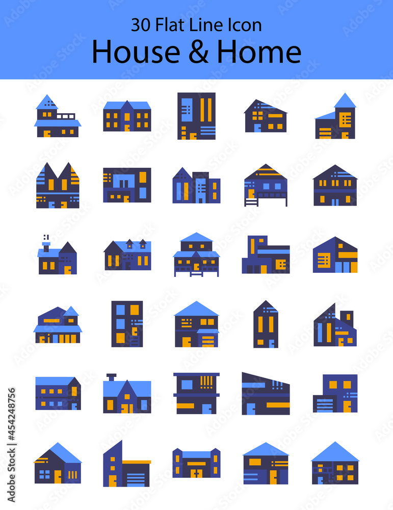 30 Flat Icon set for house and home, illustration vector design