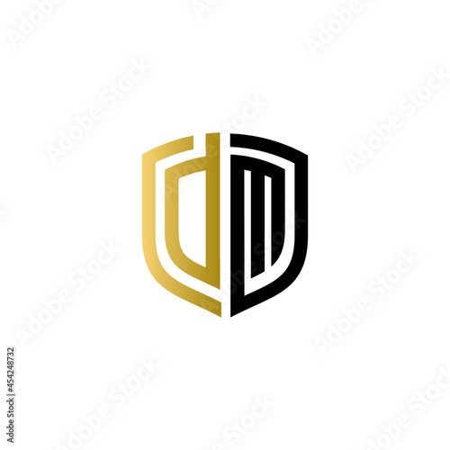 dm shield logo design vector icon