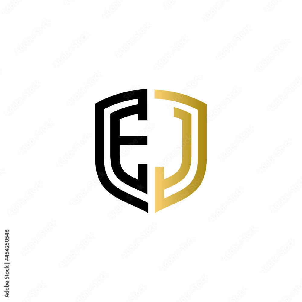 ej shield logo design vector icon