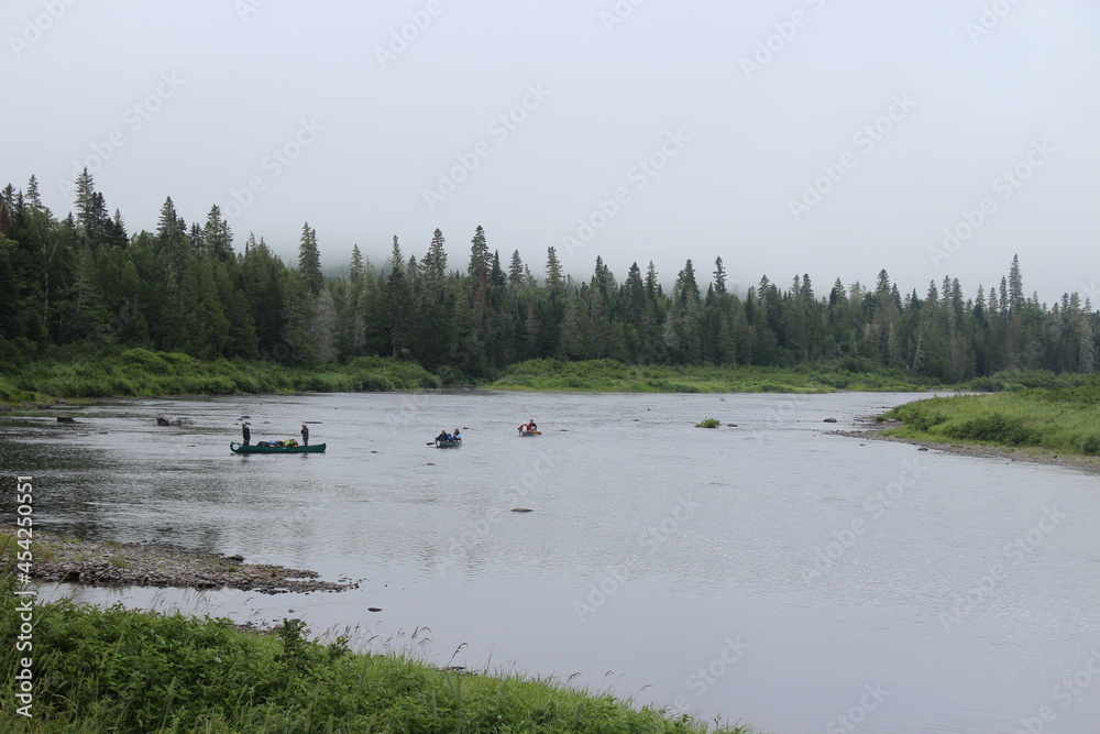 Canoes in the Allagash River in Maine
